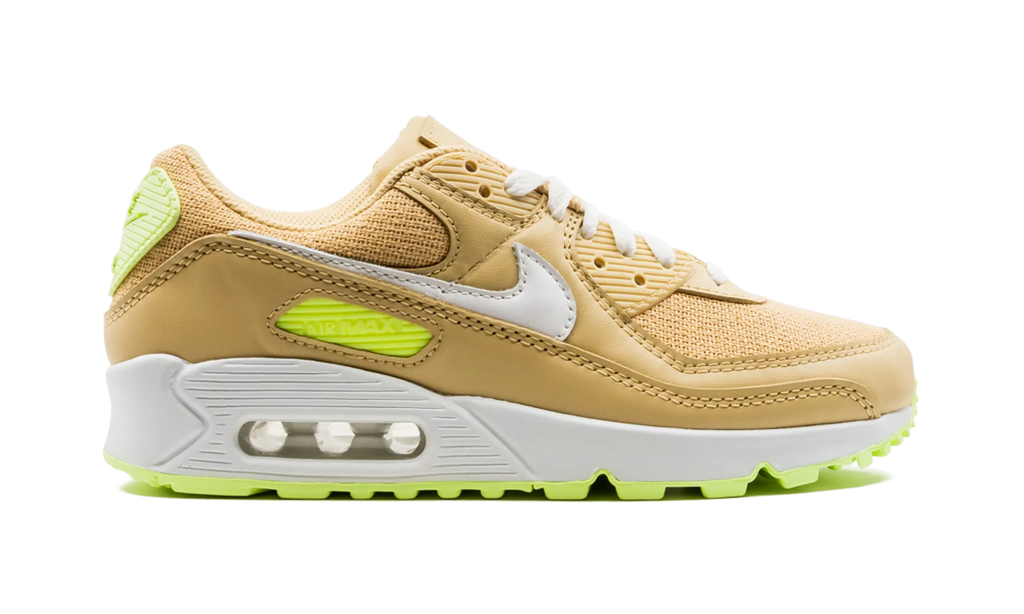 AIR MAX 90 MNS WMNS "Sesame / Barely Volt" nike womens casual sneakers