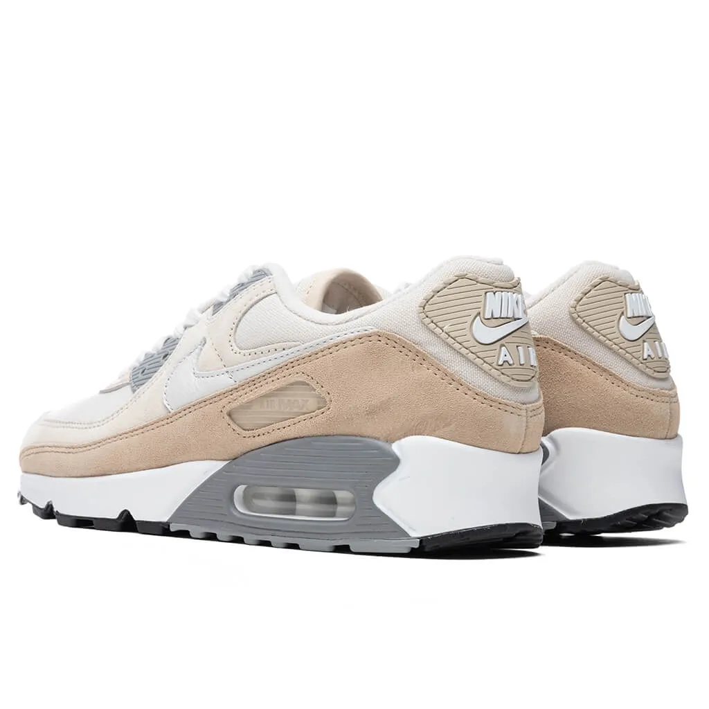 Air Max 90 Premium - Hemp/Summit White/Sanddrift Nike Cushioned Mesh Sneakers