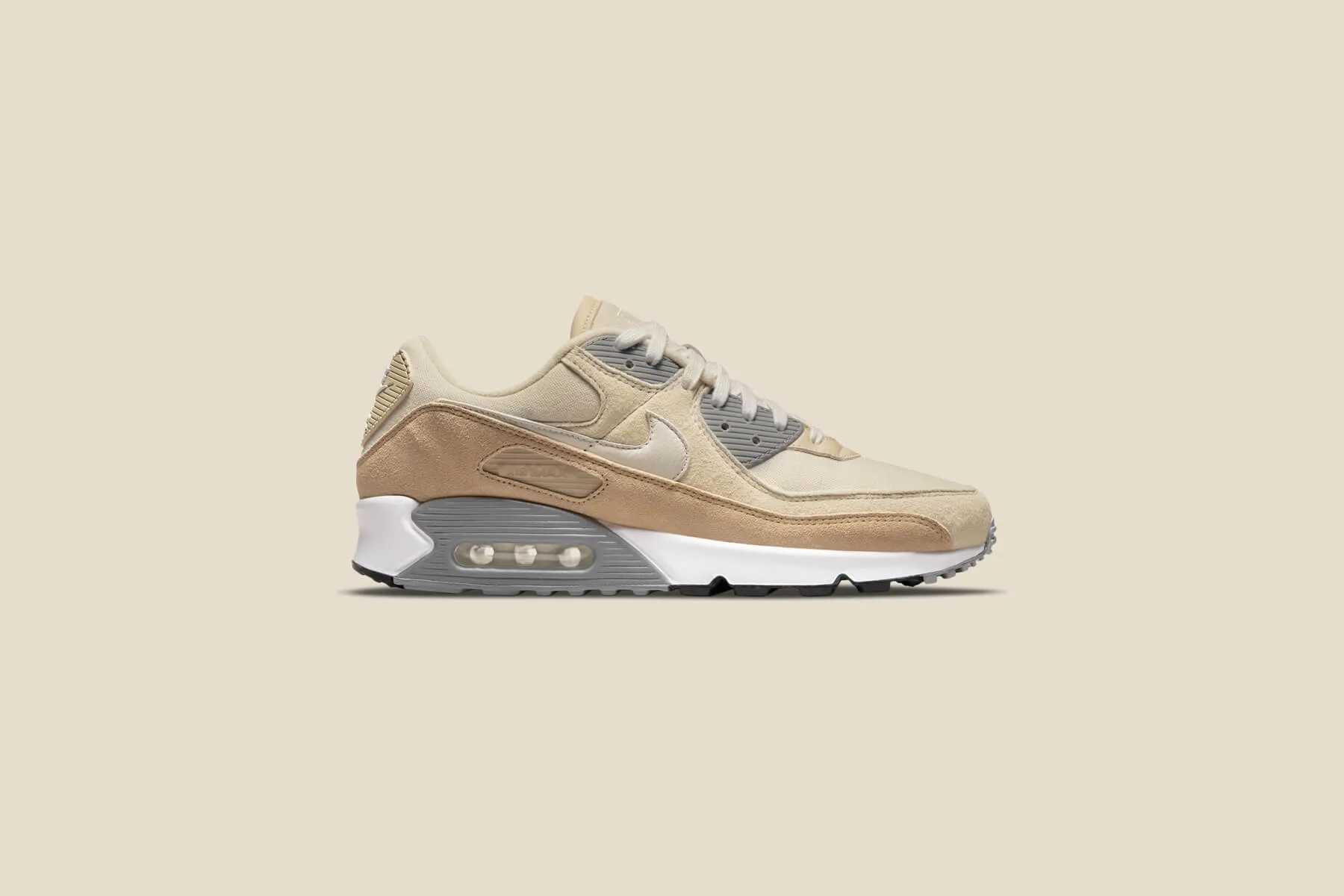 Air Max 90 Premium - Hemp/Summit White/Sanddrift Nike Cushioned Mesh Sneakers