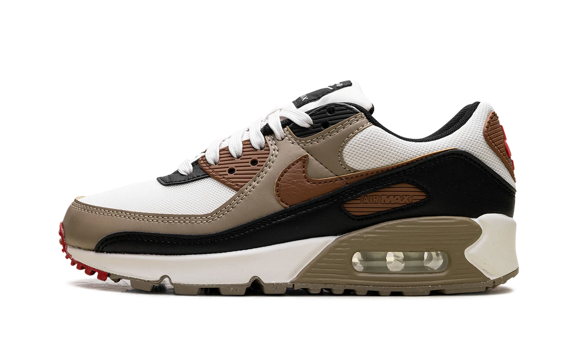 Air Max 90 WMNS "Phantom Black Fire Red Light British Tan" Nike Women's sneakers