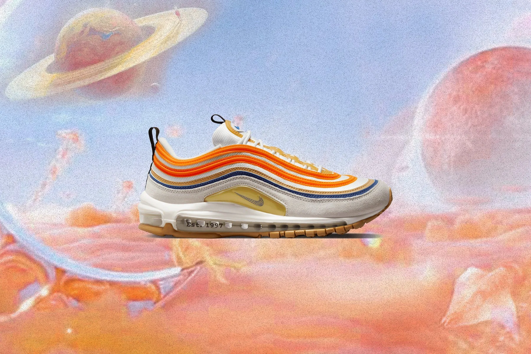 Air Max 97 SE Safety Orange - Summit White/Black/Safety Orange Nike Retro Lifestyle Shoes