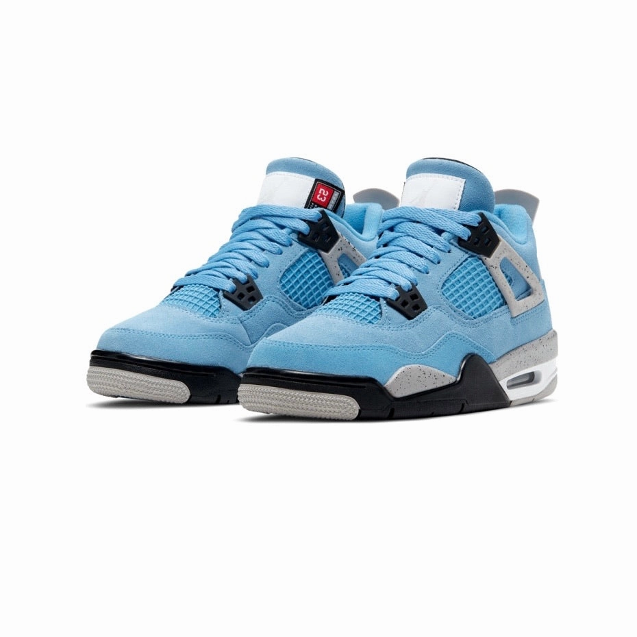 Air Jordan 4 GS UNC University Blue Black White 2021 Retro Sneakers