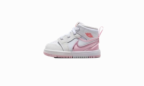 Air Jordan Retro 1 Mid RM Easyon TD "White Fire Red Pink Foam" Jordan Toddler shoes