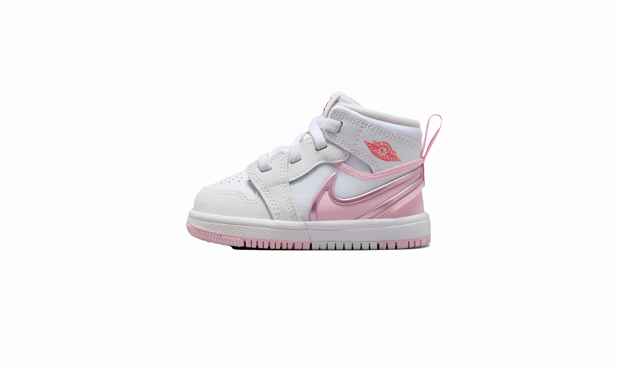 Air Jordan Retro 1 Mid RM Easyon TD "White Fire Red Pink Foam" Jordan Toddler shoes