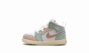 Air Jordan Retro 1 Mid SE TD "Pink Oxford / Jade Ice" Jordan Toddler shoes