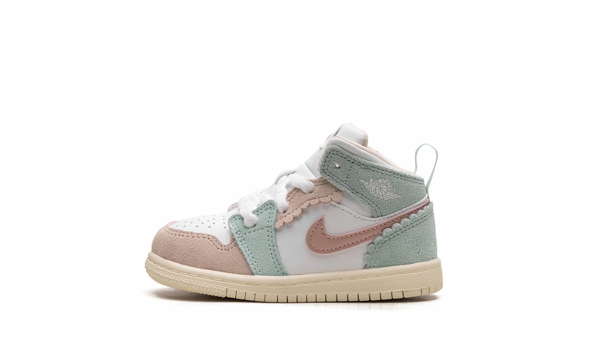 Air Jordan Retro 1 Mid SE TD "Pink Oxford / Jade Ice" Jordan Toddler shoes