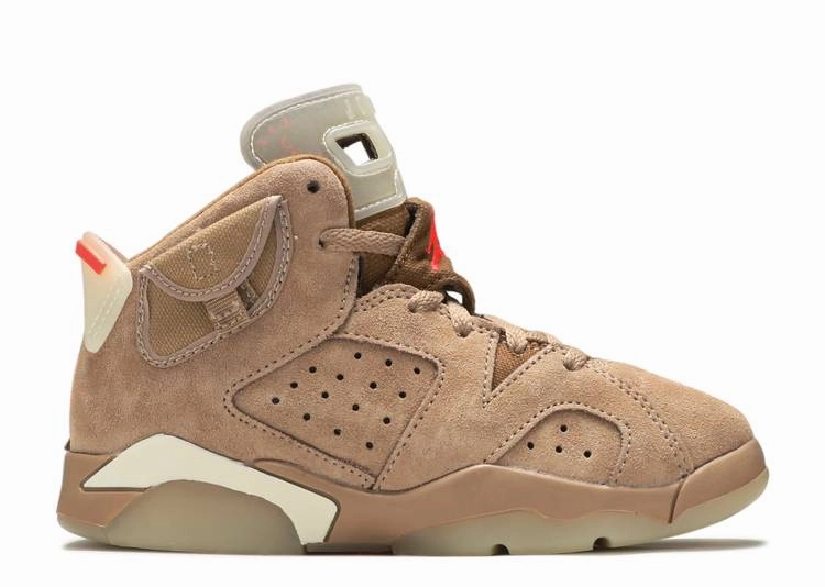 AJ 6 Retro Travis Scott British Khaki (PS) Air Jordan signature sneakers in bold colorways