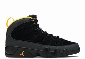 AJ 9 Retro Dark Charcoal University Gold Air Jordan signature sneakers in bold colorways