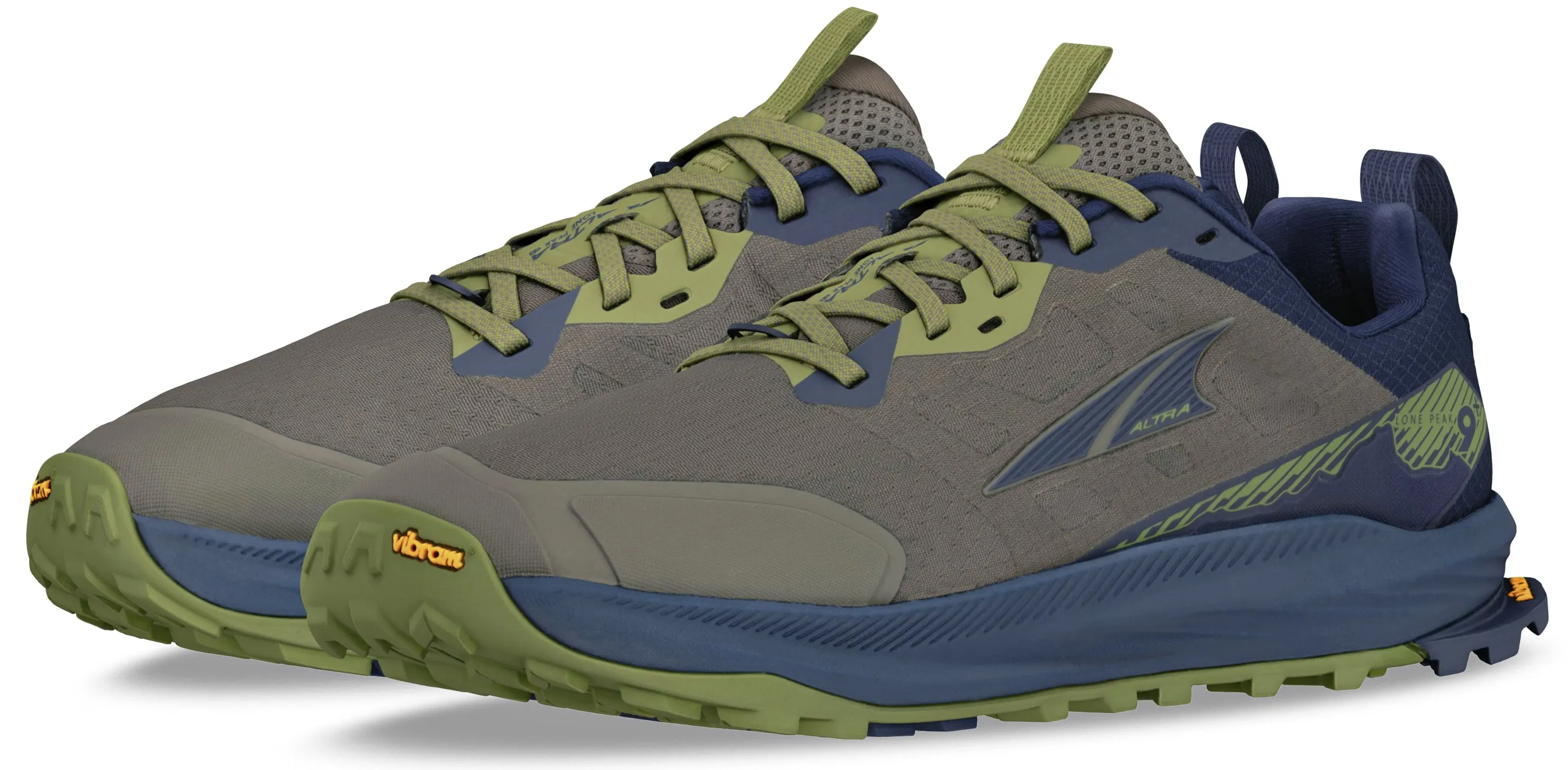 Altra Lone Peak 9  Mens Trail Running Shoes - Green Mens Trail Trainers