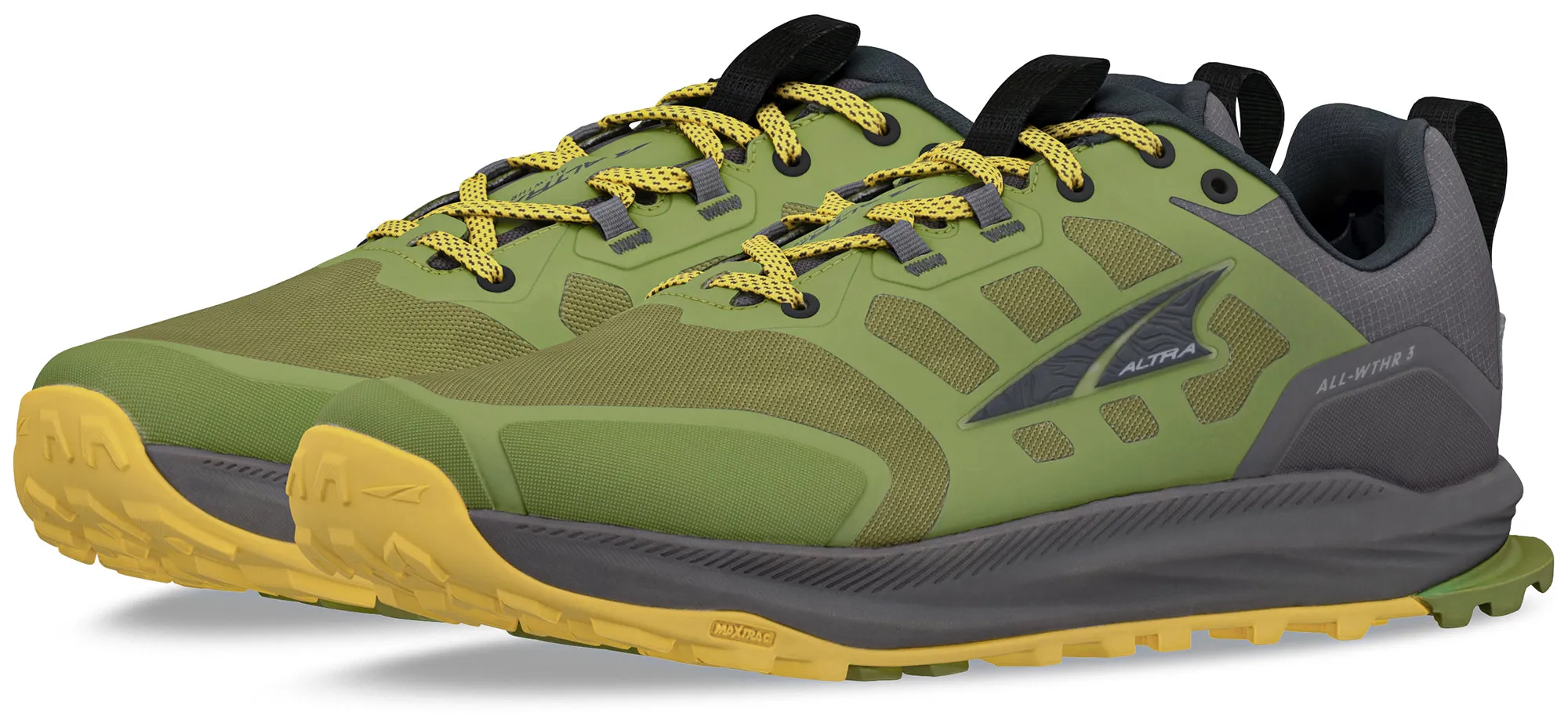 Altra Lone Peak 9 Waterproof Mens Trail Running Shoes - Green Mens Trail Trainers