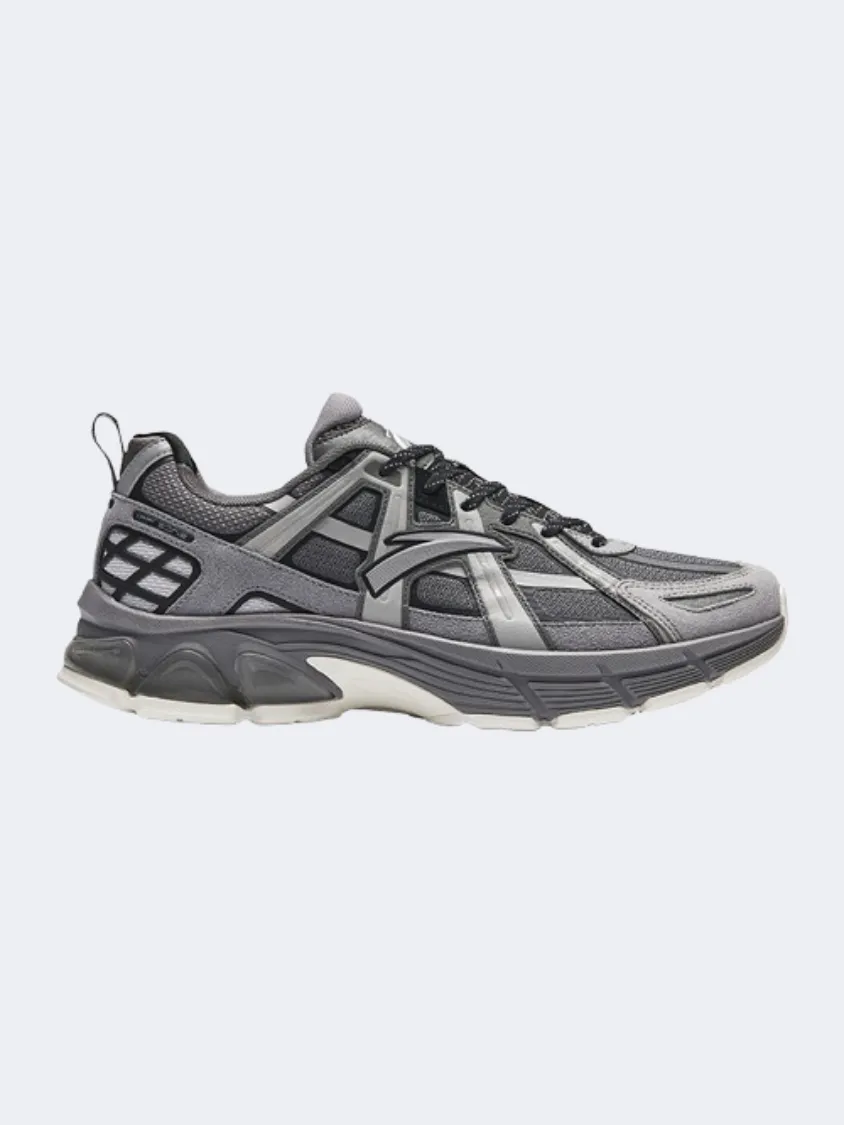 Anta Retro Men Running Sneakers Grey/Black/Sandstorm Essential mens casual shoes for comfort