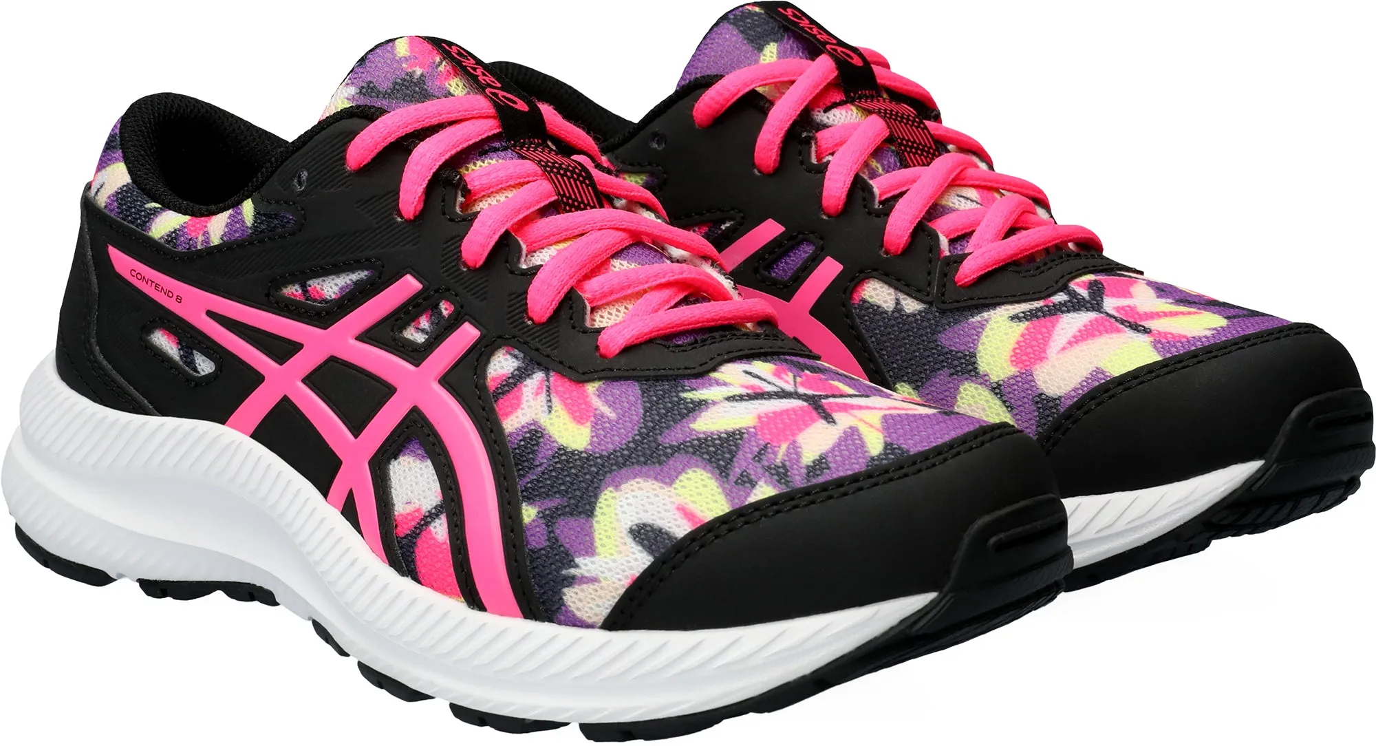 Asics Contend 8 GS Junior Running Shoes - Black Neutral Support Shoes