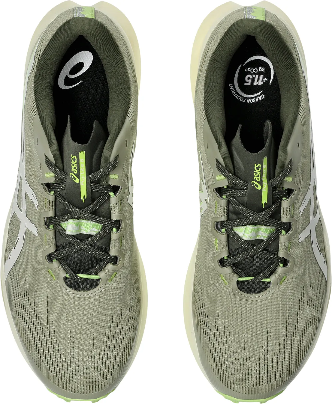 Asics Fuji Lite 6 Mens Trail Running Shoes - Green Flexible Athletic Fit