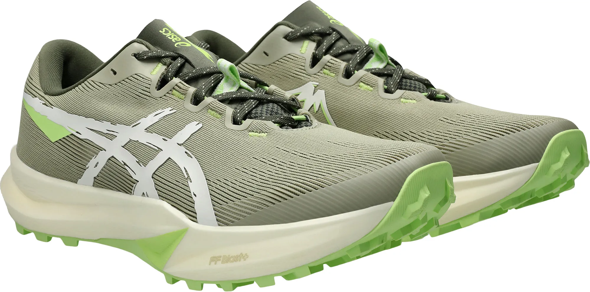 Asics Fuji Lite 6 Mens Trail Running Shoes - Green Flexible Athletic Fit