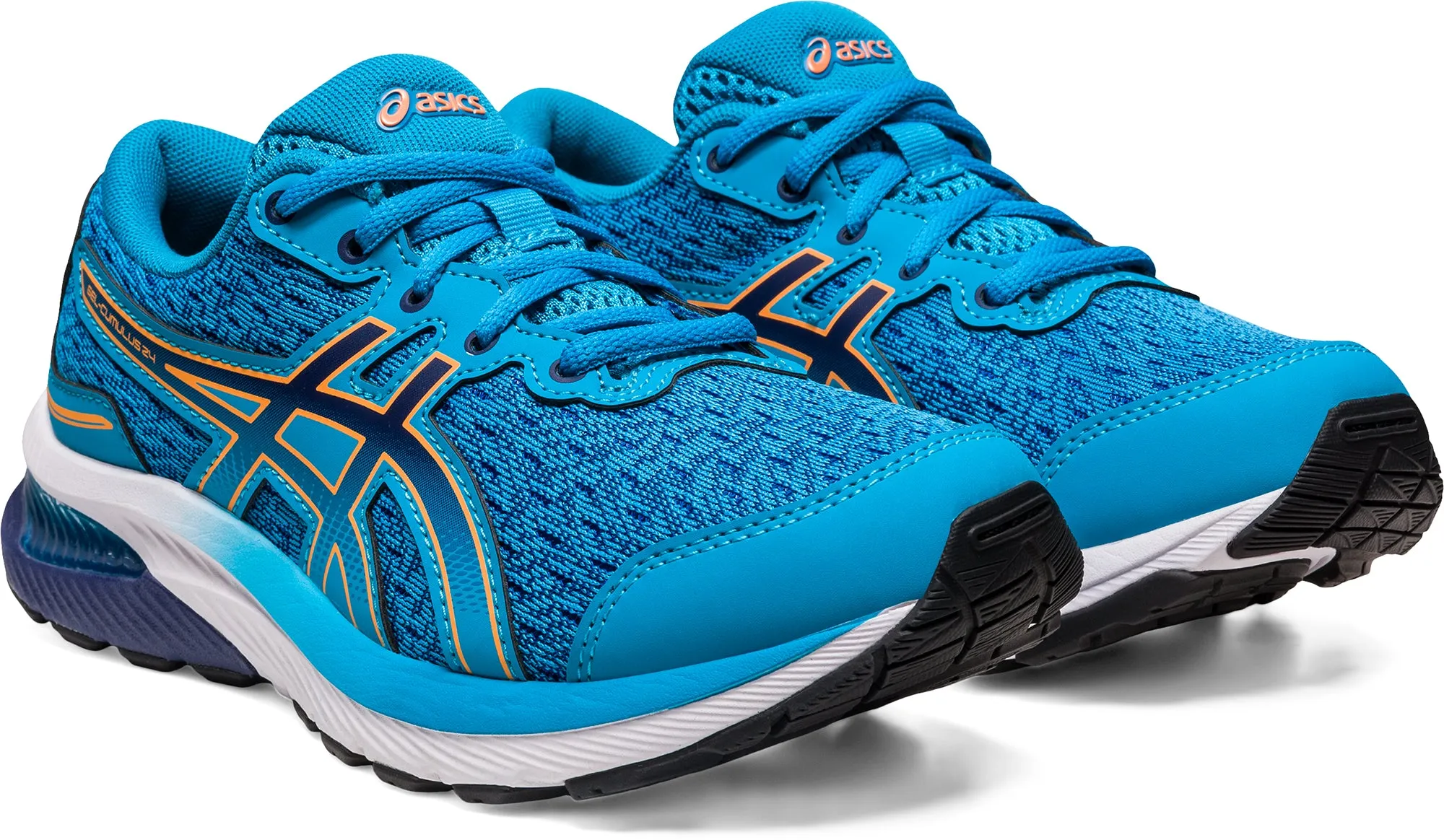 Asics Gel Cumulus 24 GS Junior Running Shoes - Blue Cushioned Daily Runners