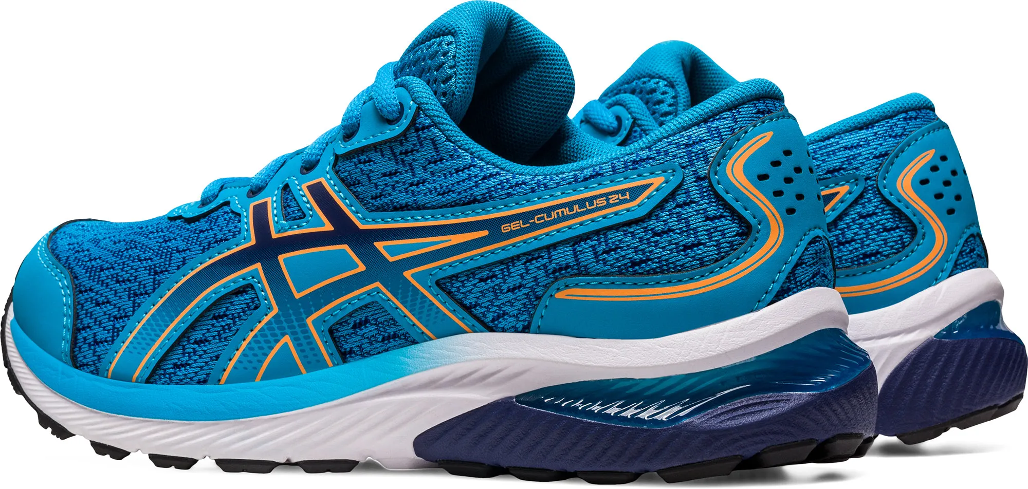 Asics Gel Cumulus 24 GS Junior Running Shoes - Blue Cushioned Daily Runners