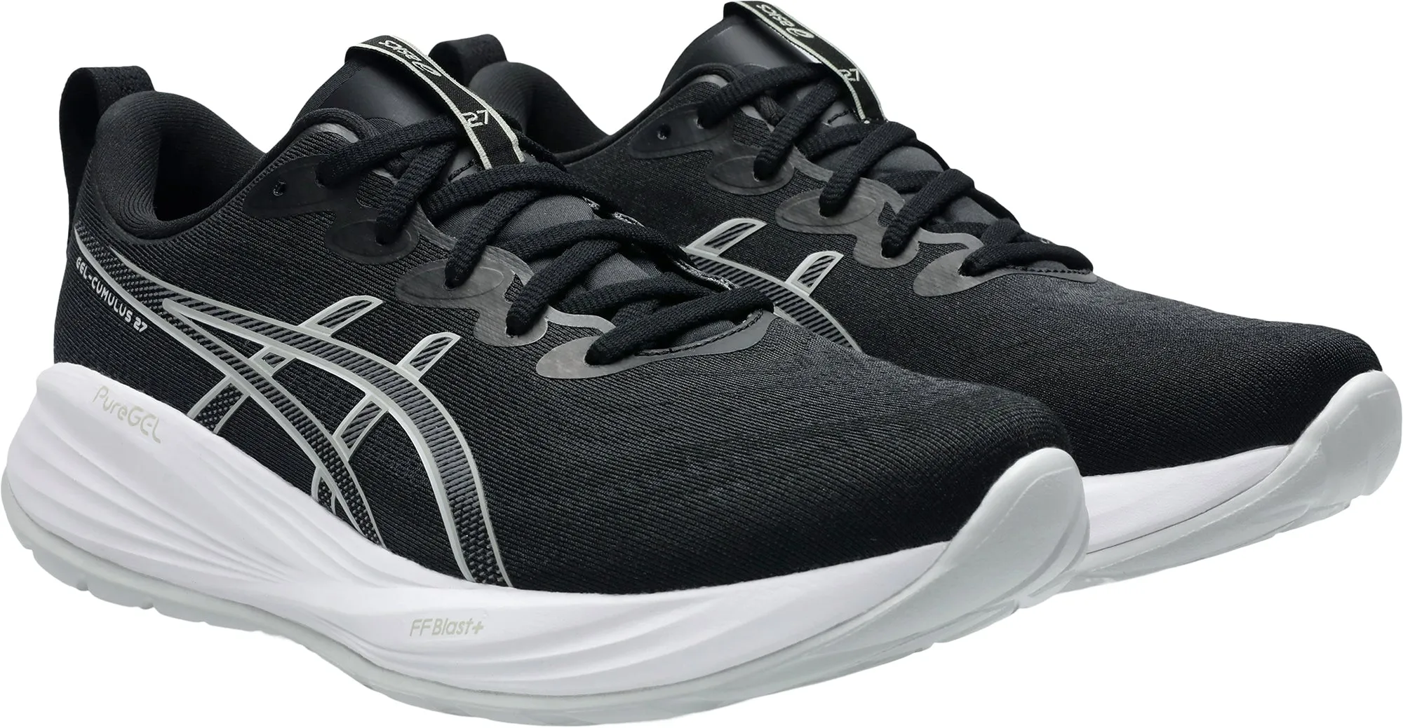 Asics Gel Cumulus 27 Mens Running Shoes - Black Flexible Athletic Fit