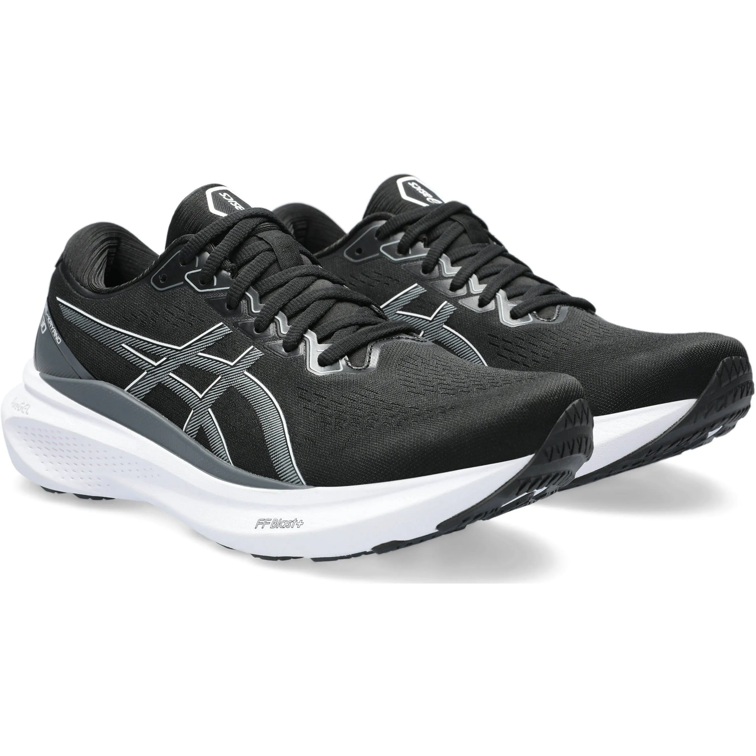 Asics Gel Kayano 30 WIDE FIT (2E) Mens Running Shoes - Black High Stability Trainers