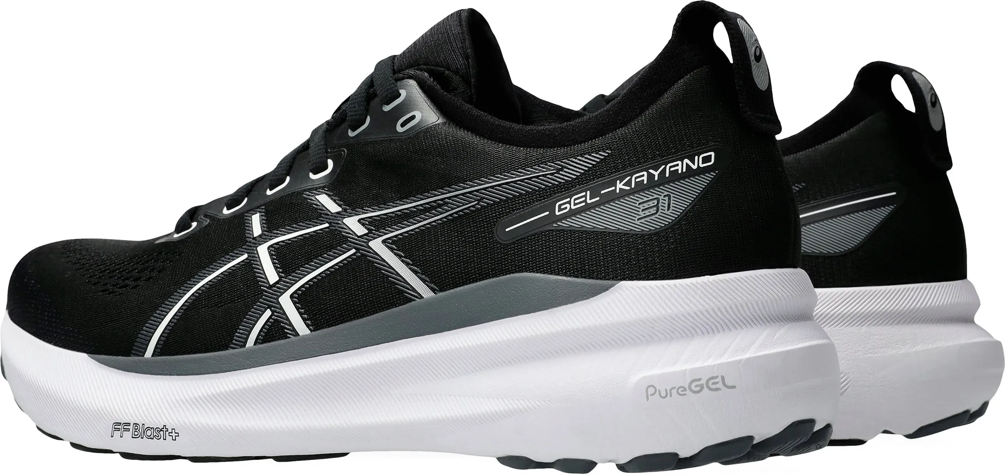 Asics Gel Kayano 31 WIDE FIT (2E) Mens Running Shoes - Black High Stability Trainers