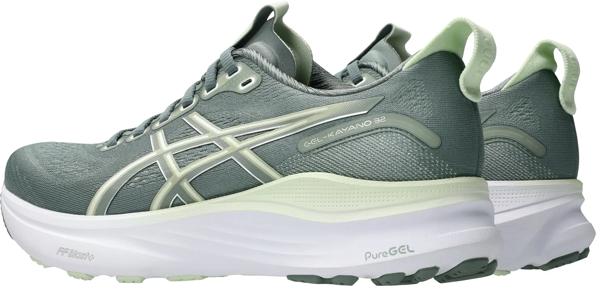 Asics Gel Kayano 32 Womens Running Shoes - Green Flexible Athletic Fit
