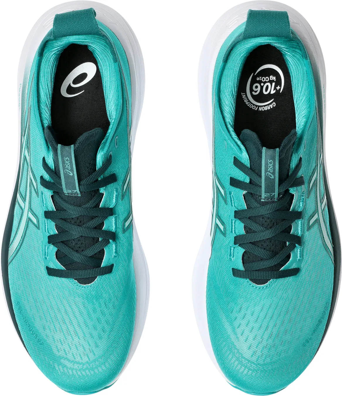 Asics Gel Nimbus 27 Mens Running Shoes - Green Flexible Athletic Fit