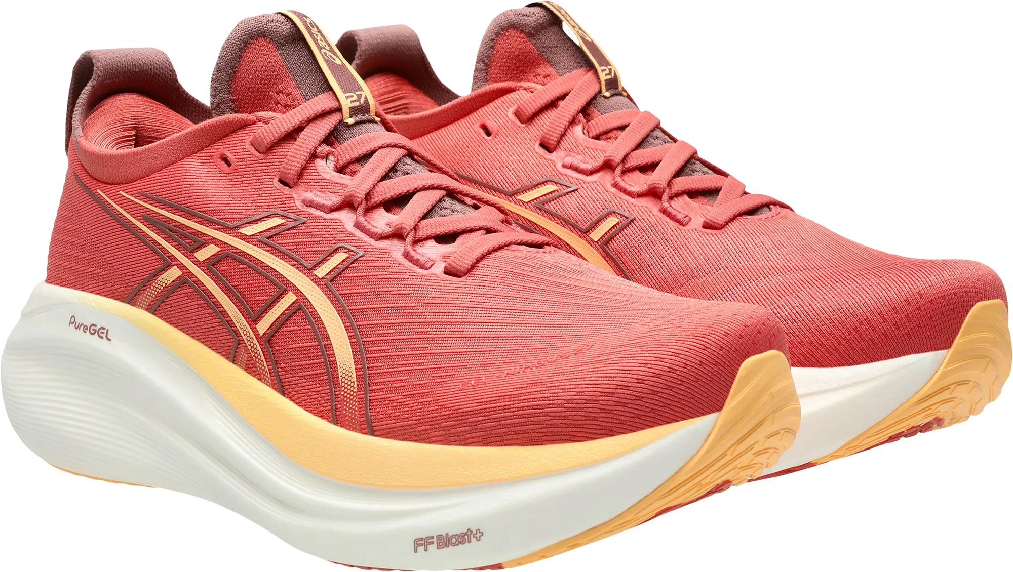Asics Gel Nimbus 27 Womens Running Shoes - Pink Flexible Athletic Fit