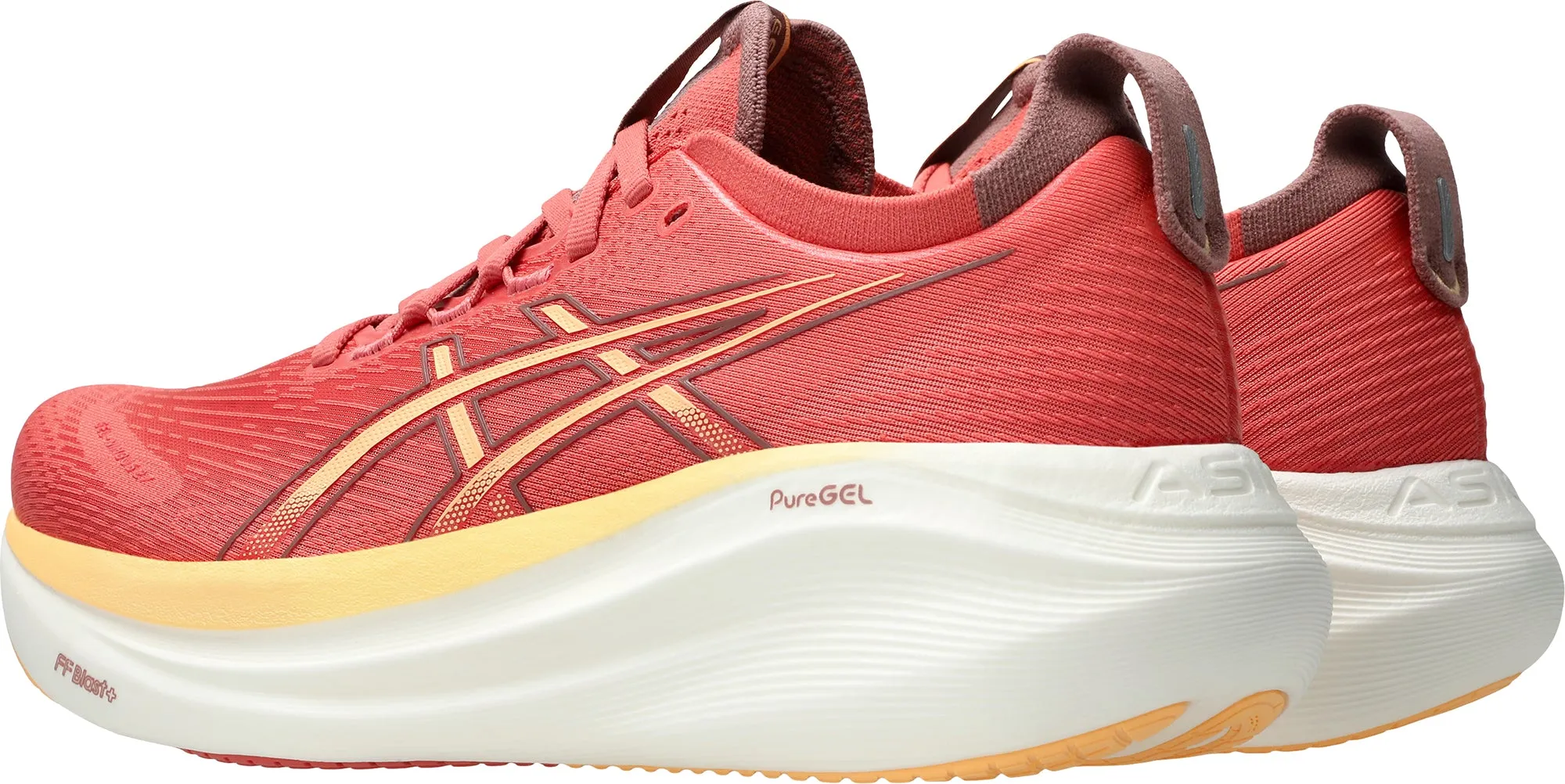 Asics Gel Nimbus 27 Womens Running Shoes - Pink Flexible Athletic Fit