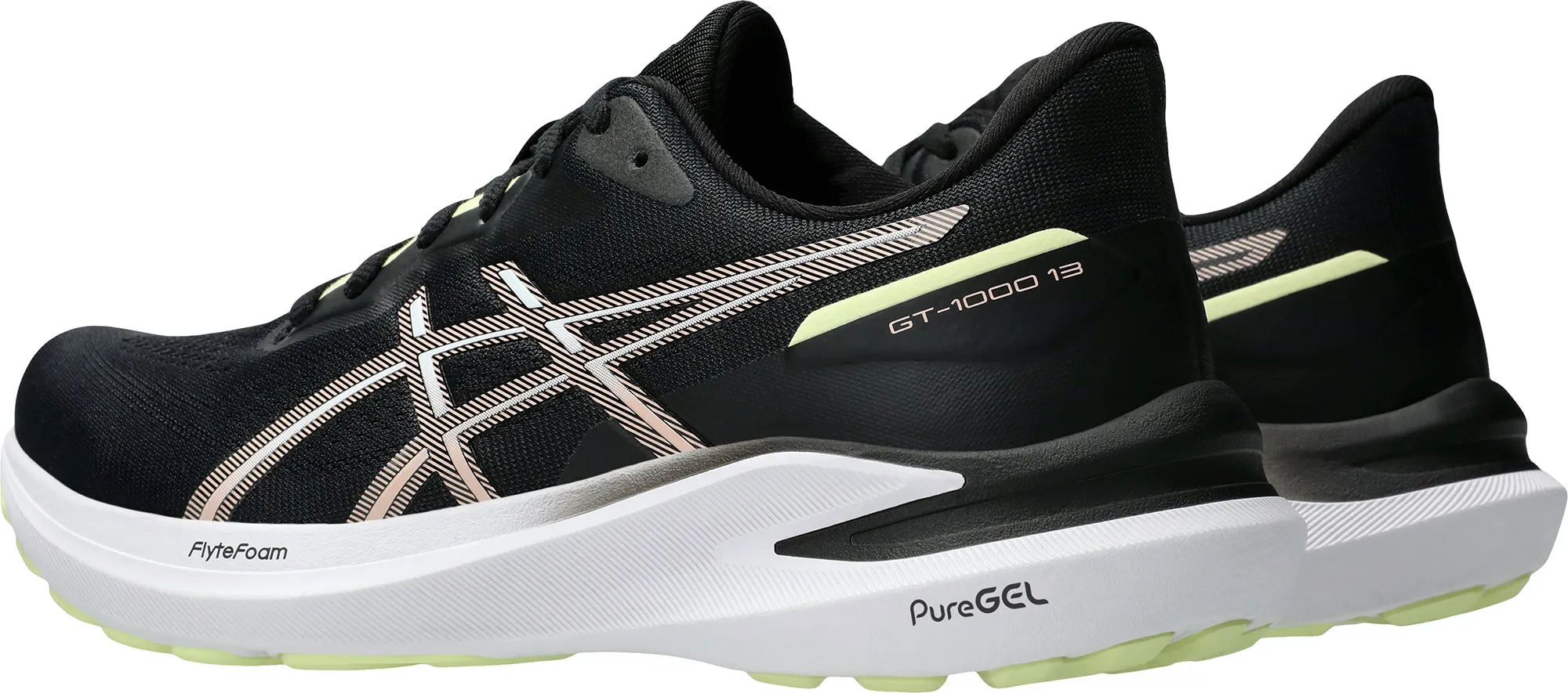 Asics GT 1000 13 Womens Running Shoes - Black Flexible Athletic Fit