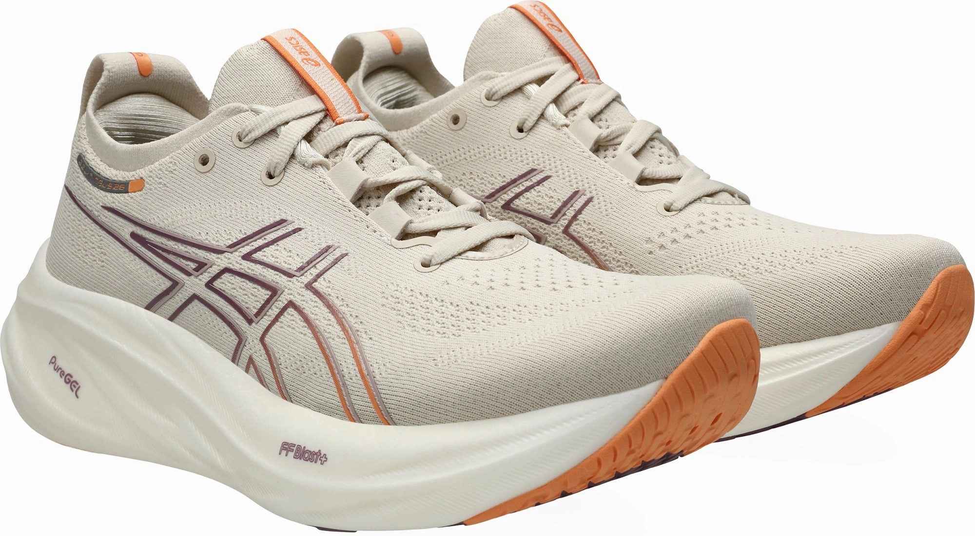 Asics Gel Nimbus 26 Womens Running Shoes - Beige Plush Running Shoes