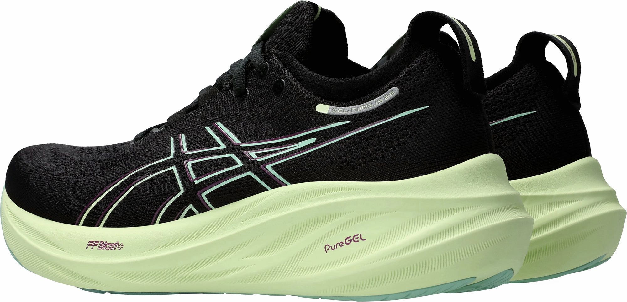 Asics Gel Nimbus 26 Womens Running Shoes - Black Plush Running Shoes