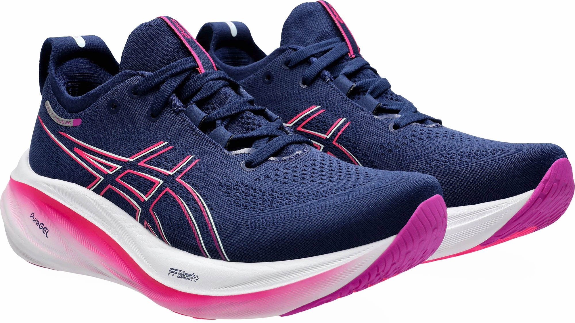 Asics Gel Nimbus 26 Womens Running Shoes - Navy Plush Running Shoes