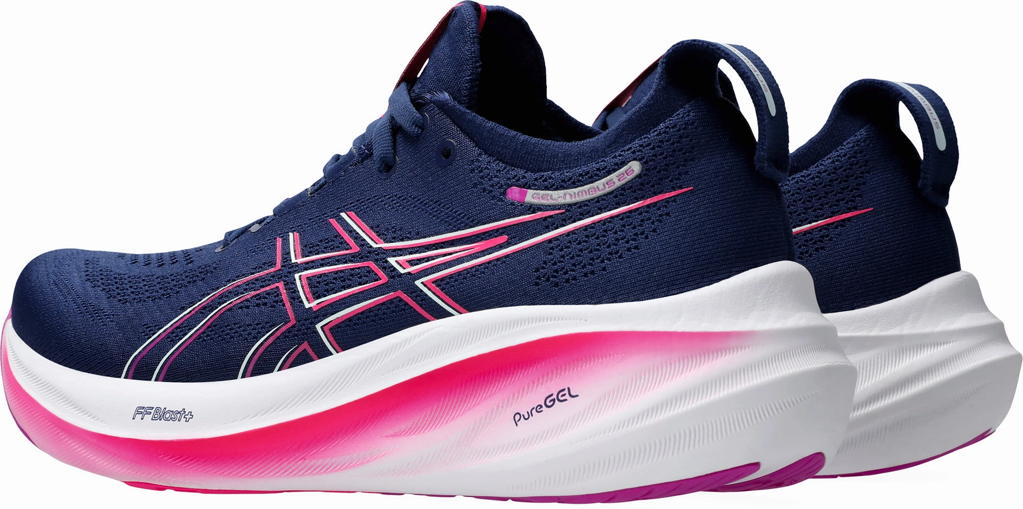 Asics Gel Nimbus 26 Womens Running Shoes - Navy Plush Running Shoes