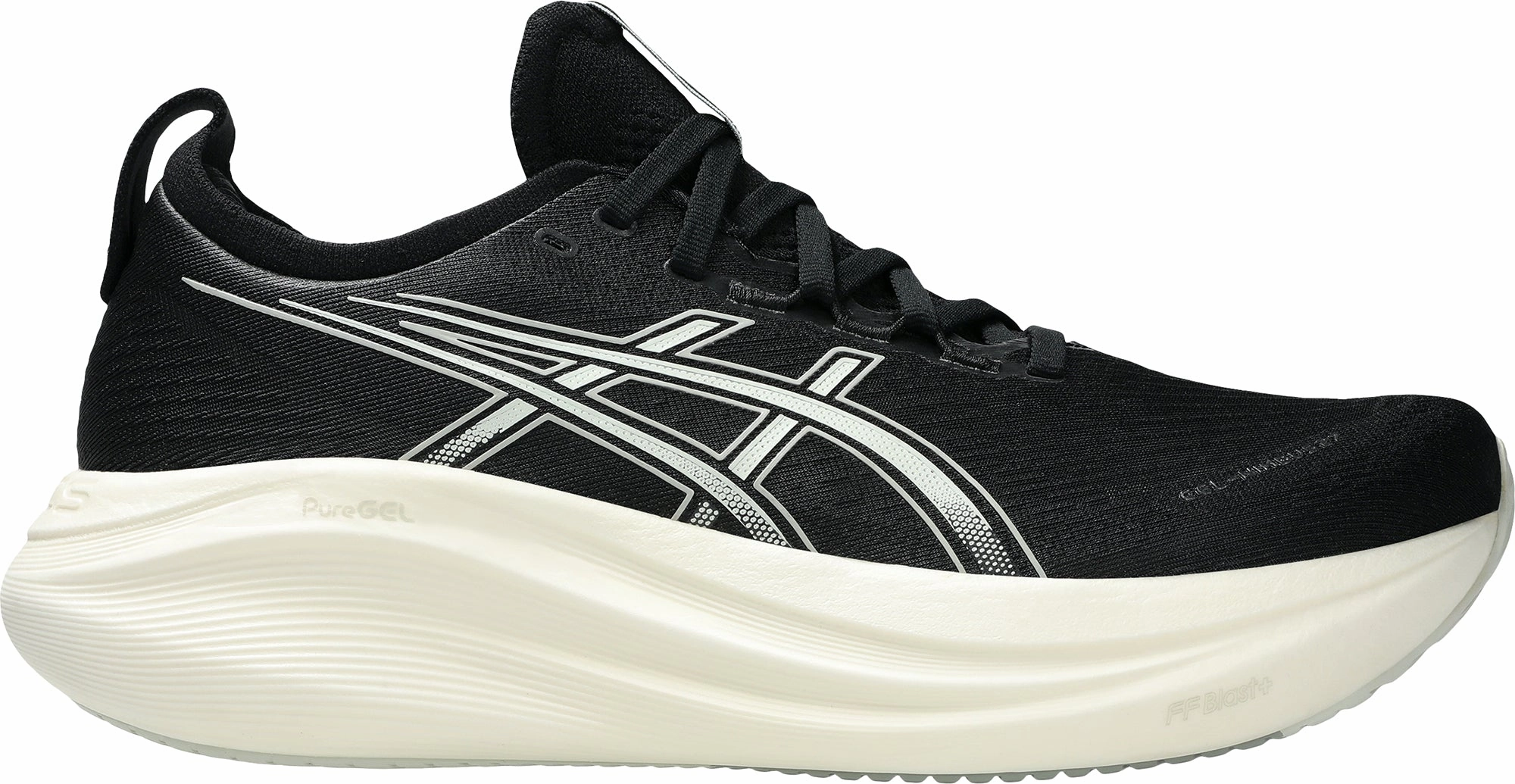 Asics Gel Nimbus 27 WIDE FIT Mens Running Shoes - Black Asics Gel Nimbus look