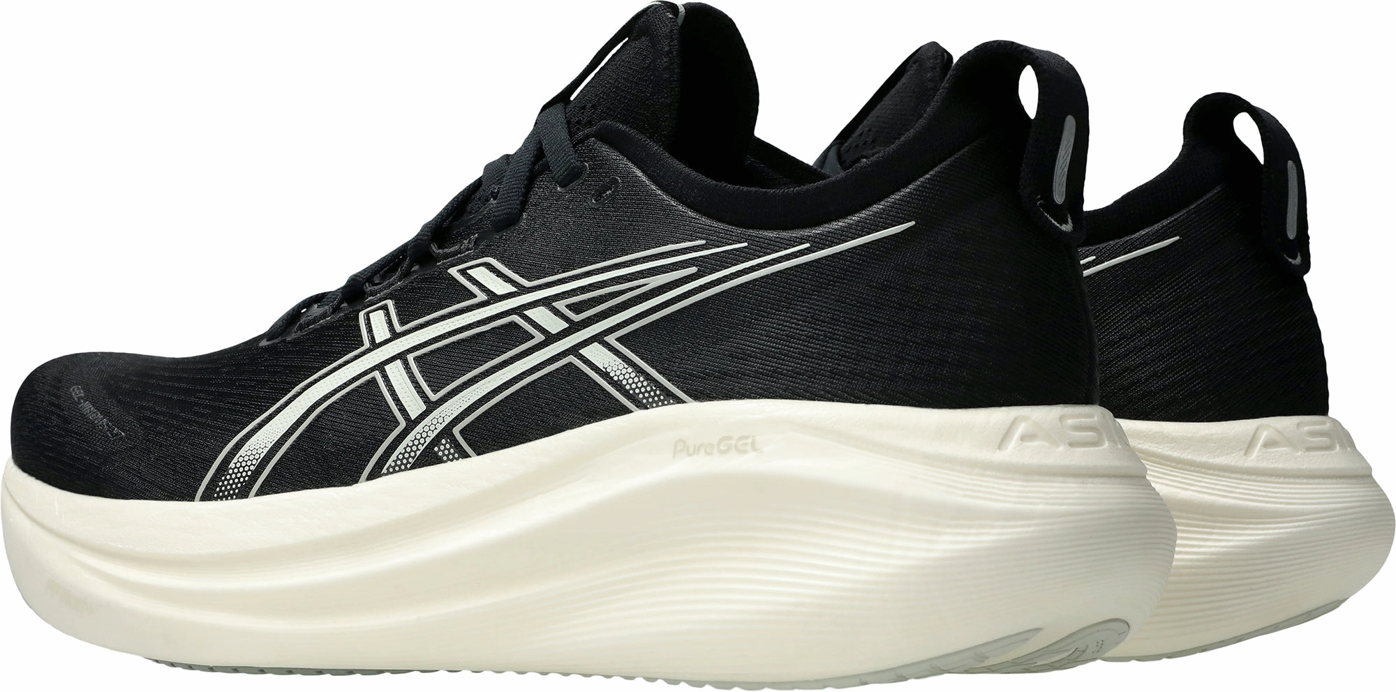 Asics Gel Nimbus 27 WIDE FIT Mens Running Shoes - Black Plush Running Shoes