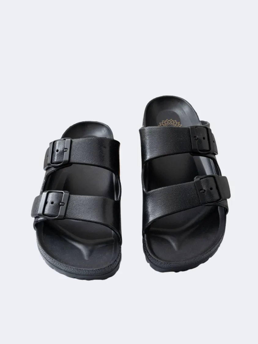 Ateneo Men Beach Slippers Black Mens Casual Everyday Sneakers