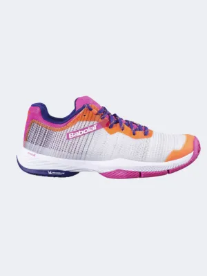 Babolat Jet Ritma Women Padel Shoes White/Purple/Pink Women's footwear styles