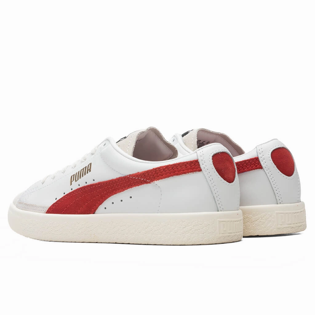 Basket VTG - White/High Risk Red Puma Suede Street Sneakers
