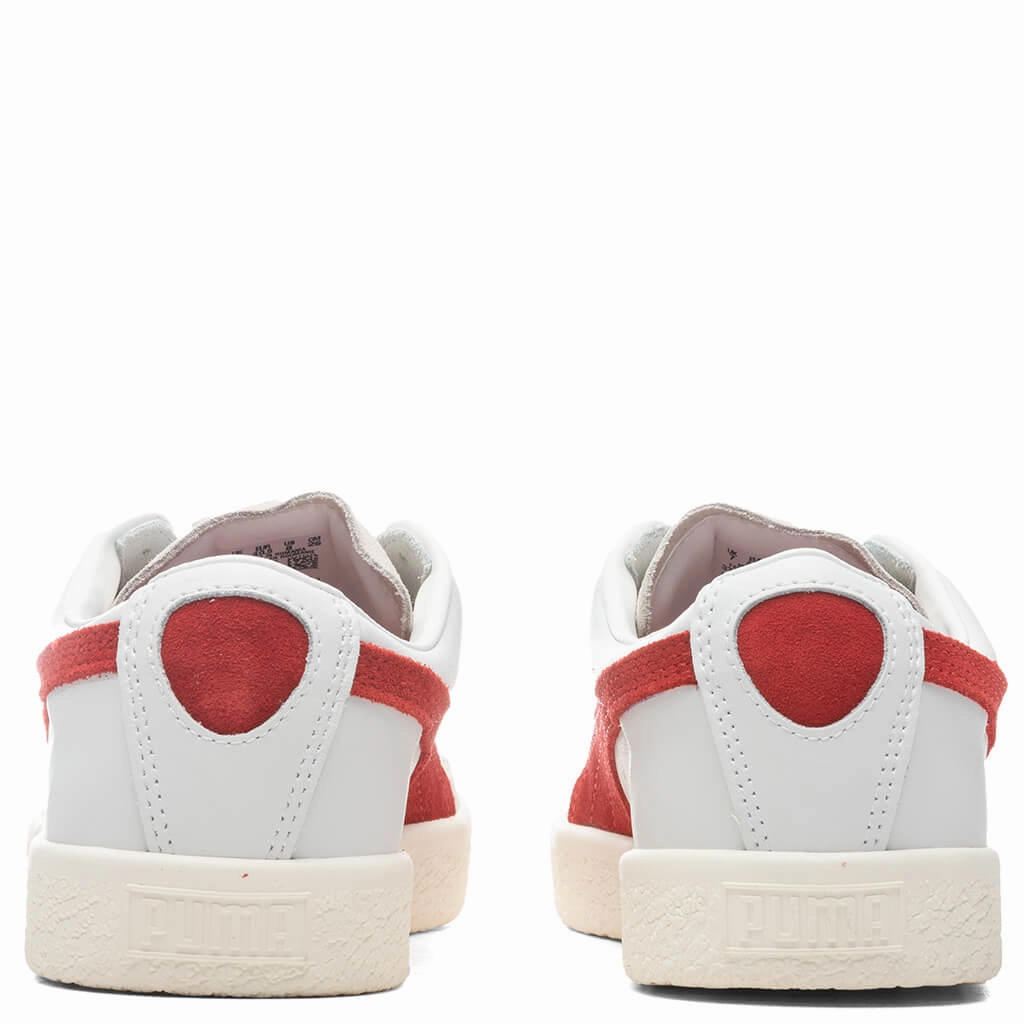 Basket VTG - White/High Risk Red Puma Suede Street Sneakers