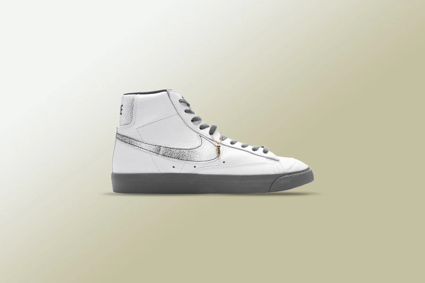 Blazer Mid 77 EMB - White/Smoke Grey/Black Nike trainers with responsive foam