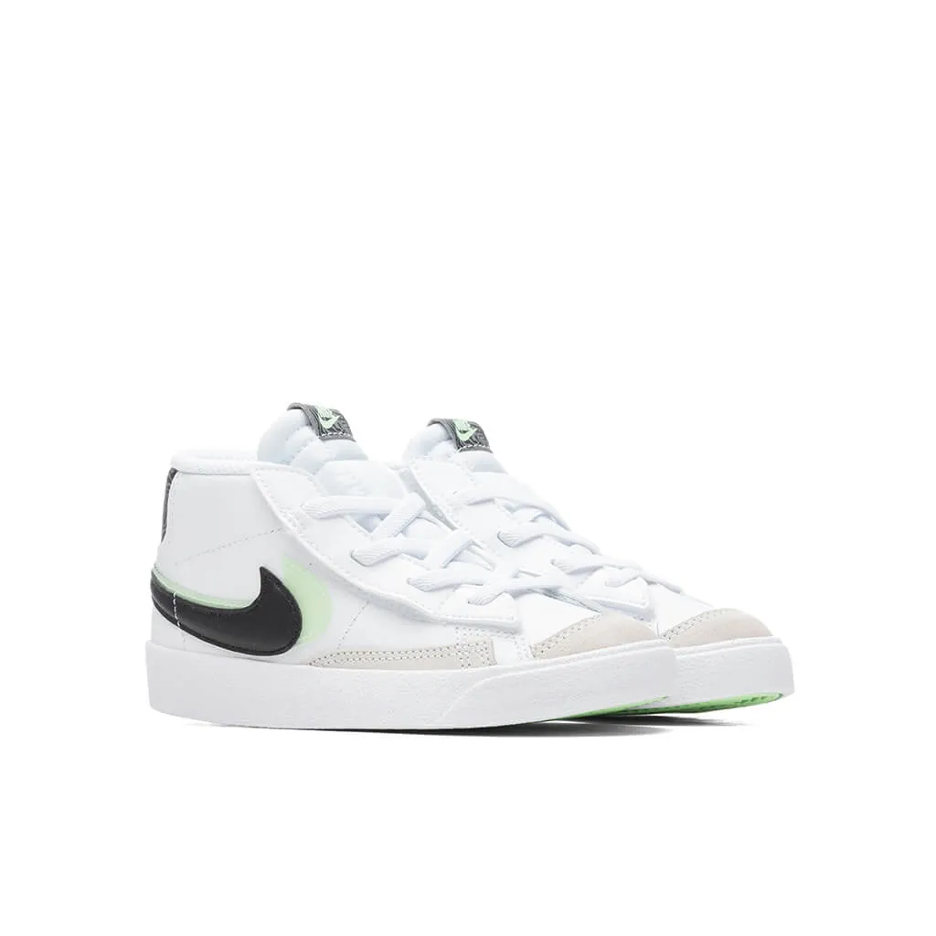 Blazer Mid '77 SE (TD) - White/Black/Vapor Green Nike Cushioned Mesh Sneakers