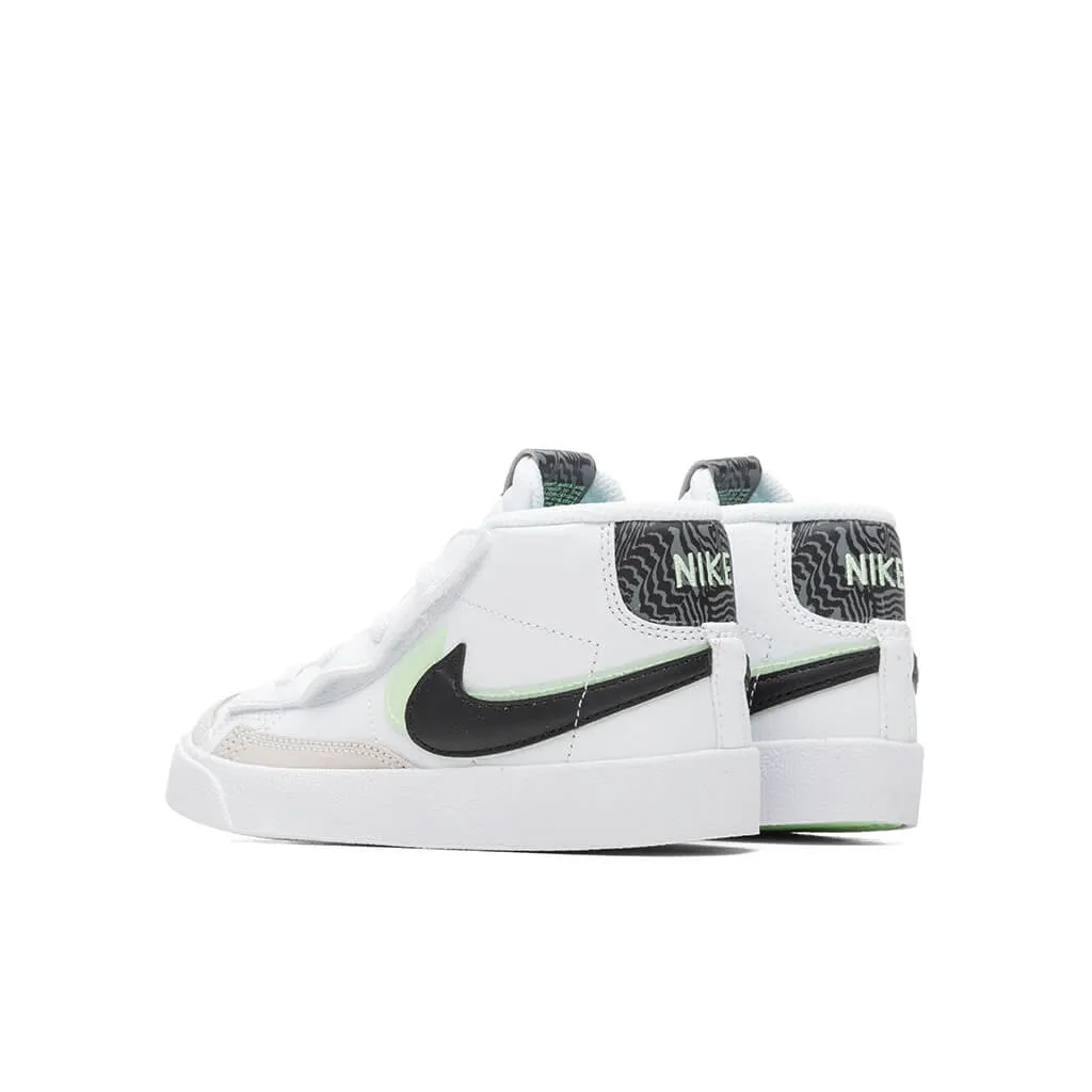 Blazer Mid '77 SE (TD) - White/Black/Vapor Green Nike Cushioned Mesh Sneakers