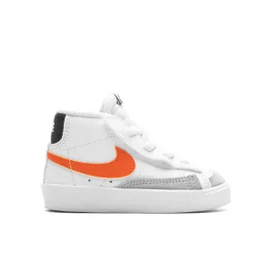 Blazer Mid '77 (TD) - White/Safety Orange/Wolf Grey Nike lifestyle sneakers with retro vibe