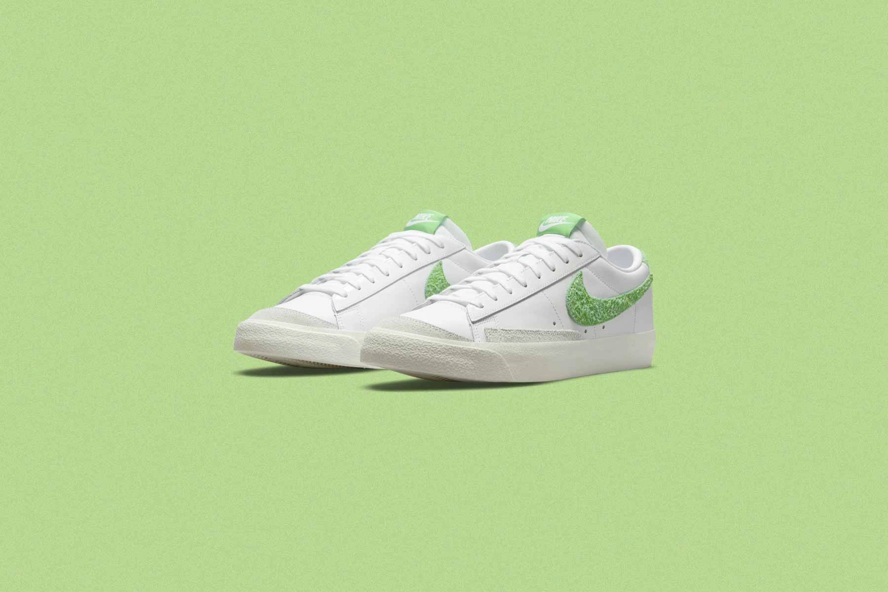 Blazer Low '77 Vintage - White/Mean Green Nike Classic Sports Sneakers