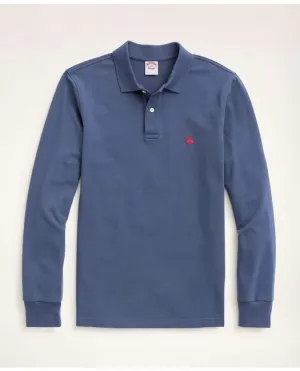Brooks Brothers Men's Big & Tall Long-Sleeve Stretch Cotton Polo Indigo Brooks Brothers