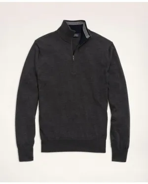 Brooks Brothers Men's Big & Tall Merino Half-Zip Sweater Charcoal Brooks Brothers