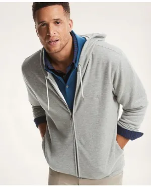 Brooks Brothers Men's Big & Tall Pique Knit Hoodie Grey Brooks Brothers