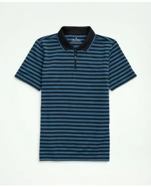 Brooks Brothers Men's Big & Tall Stretch Performance Series Zip Polo Shirt Blue Brooks Brothers