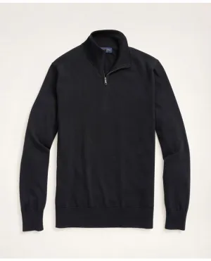 Brooks Brothers Men's Big & Tall Supima Cotton Half-Zip Sweater Black Brooks Brothers