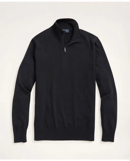 Brooks Brothers Men's Big & Tall Supima Cotton Half-Zip Sweater Black Brooks Brothers