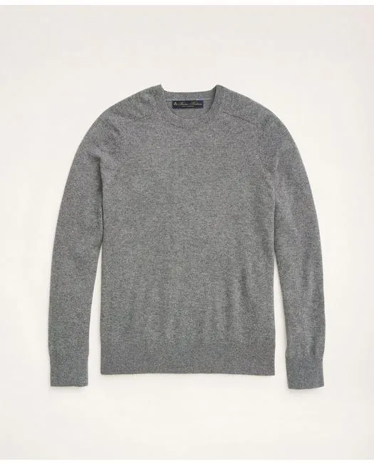 Brooks Brothers Men's Cashmere Saddle Shoulder Sweater Dark Grey Brooks Brothers